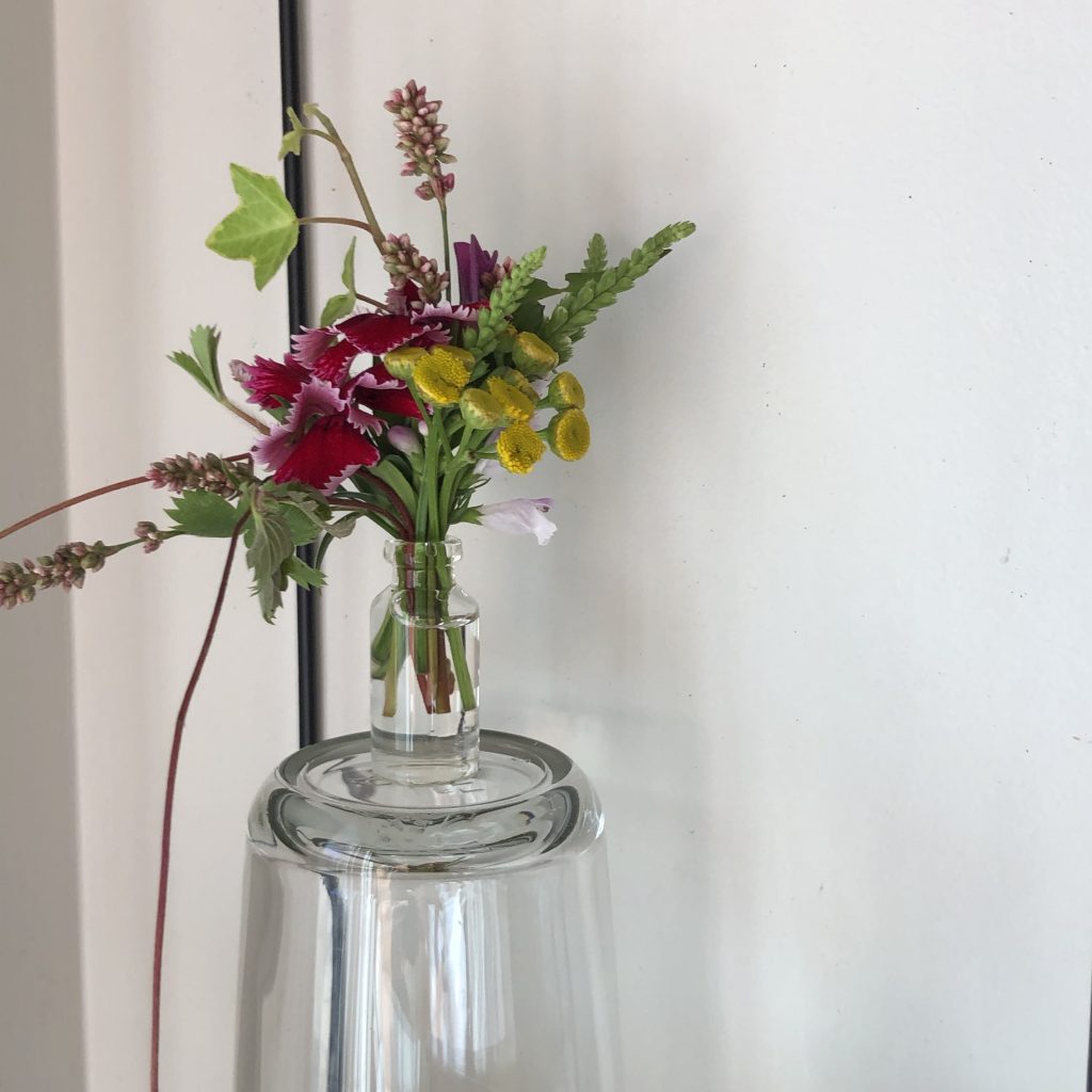 Miniature floral arrangement.