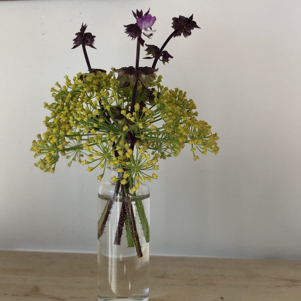 Miniature floral arrangement.